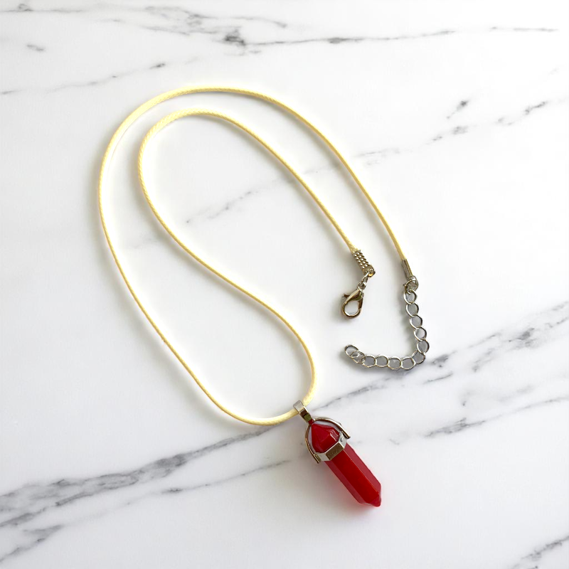 Courage Pencil Necklace | Red Onyx - For Kids | Includes: Necklace