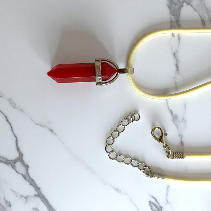 Courage Pencil Necklace | Red Onyx - For Kids | Includes: Necklace