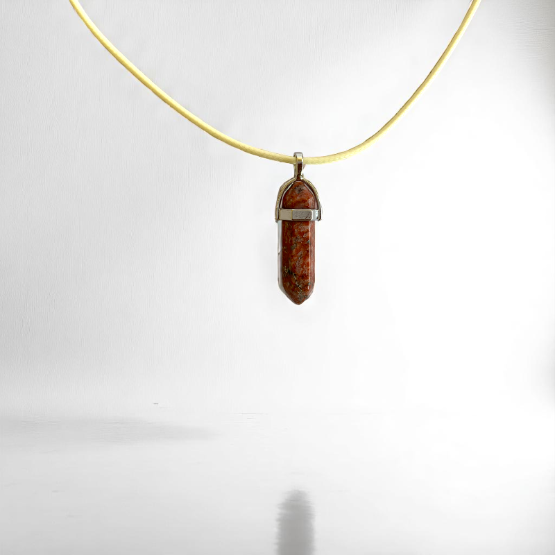 Strength Pencil Necklace | Red Jasper - For Kids | Includes: Necklace