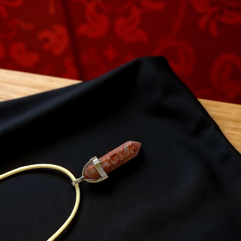 Strength Pencil Necklace | Red Jasper - For Kids | Includes: Necklace