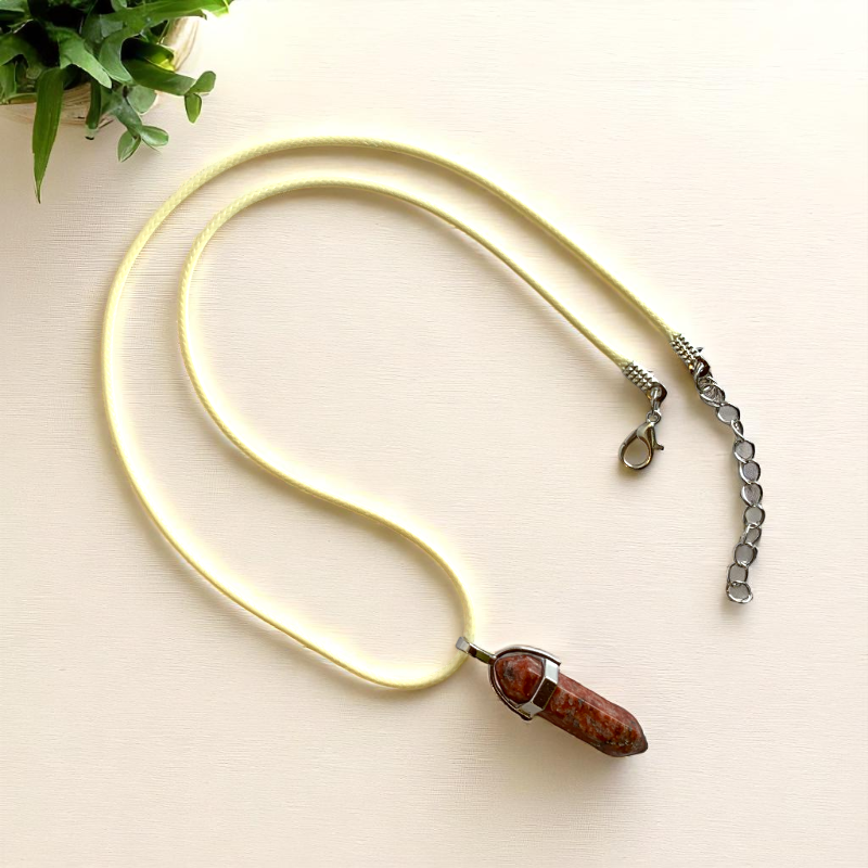 Strength Pencil Necklace | Red Jasper - For Kids | Includes: Necklace