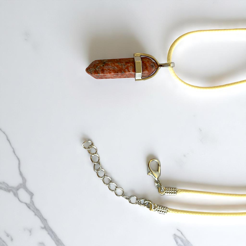 Strength Pencil Necklace | Red Jasper - For Kids | Includes: Necklace