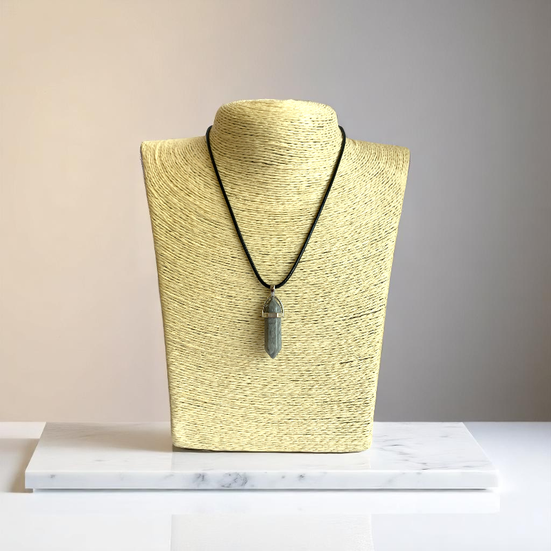 Creativity Pencil Necklace | Grey Picasso Jasper - For Kids | Includes: Necklace