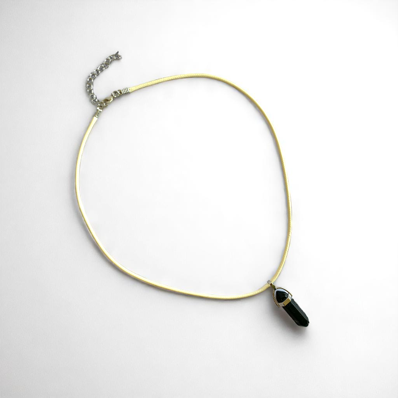 Shielding Pencil Necklace | Black Obsidian - For Kids | Includes: Necklace