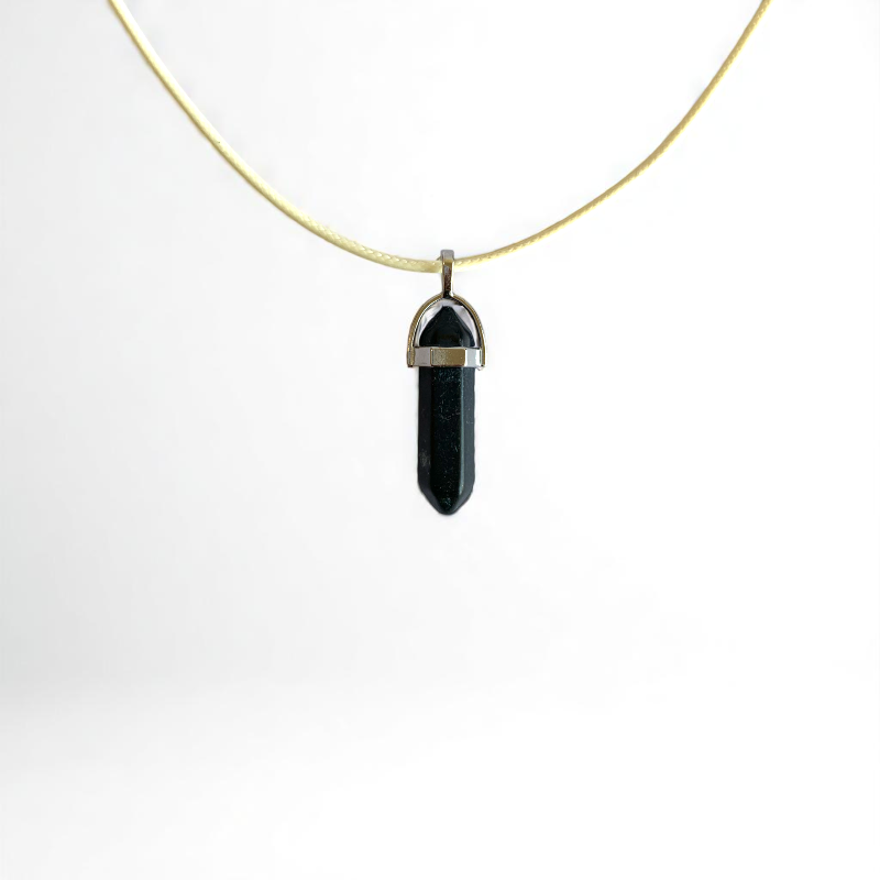 Shielding Pencil Necklace | Black Obsidian - For Kids | Includes: Necklace