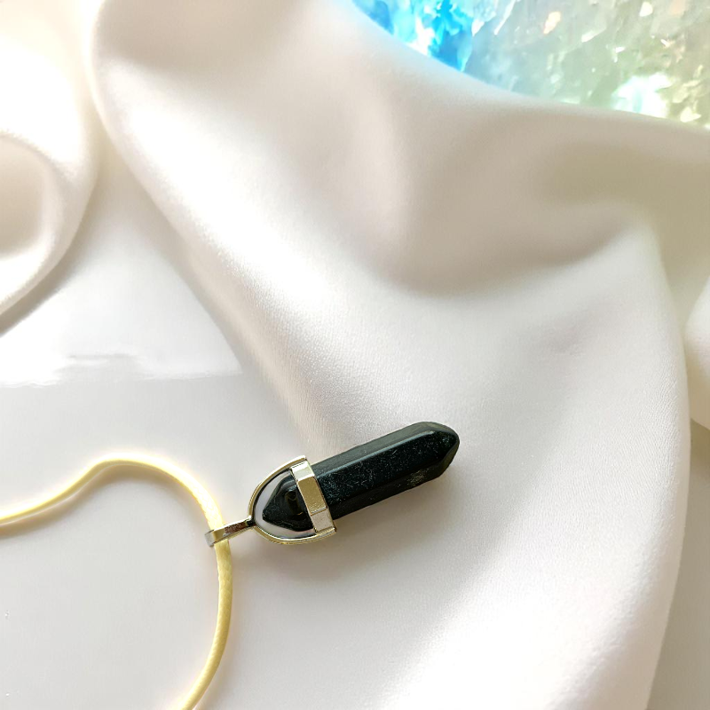 Shielding Pencil Necklace | Black Obsidian - For Kids | Includes: Necklace