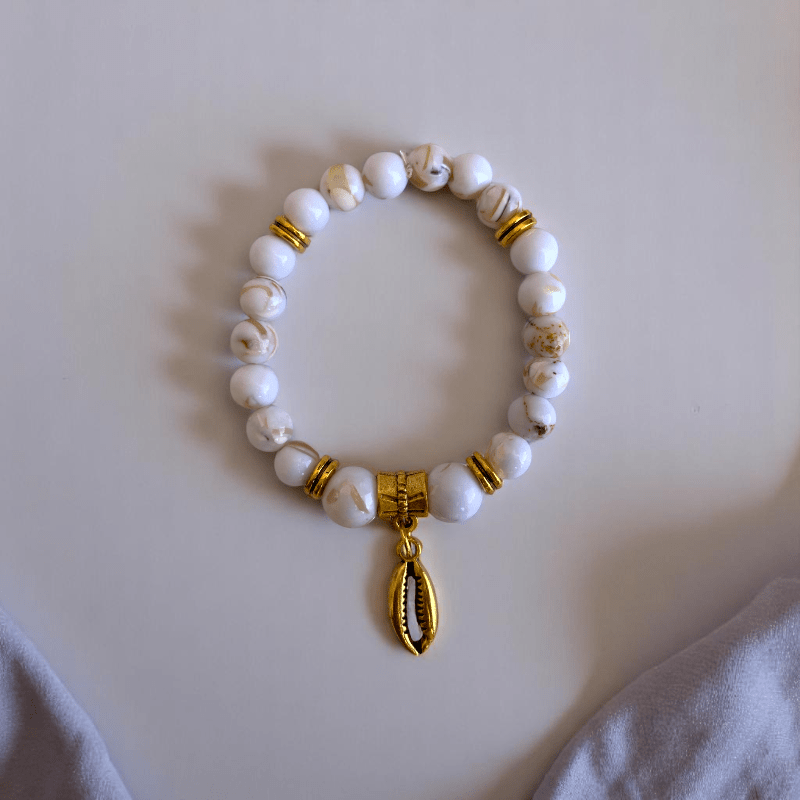 Ocean Whisper Set | Mother of Pearl Stone - For Women | Includes: Necklace, Bracelet