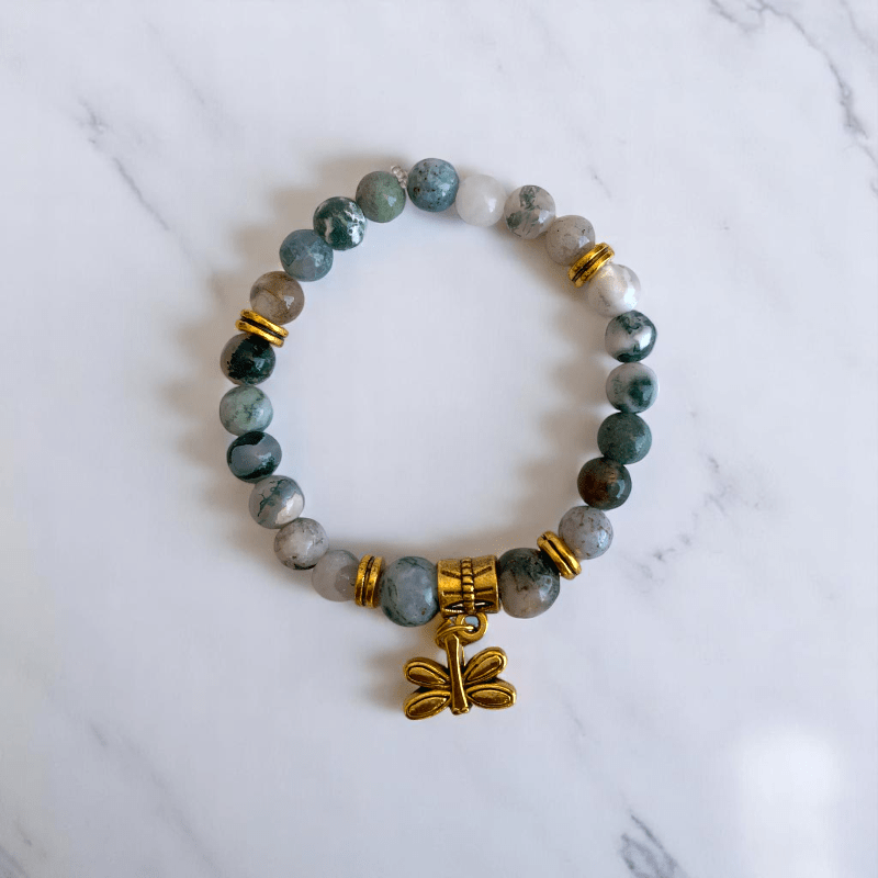 Natural Tranquility Set | Tree Agate Stone - For Women | Includes: Necklace, Bracelet