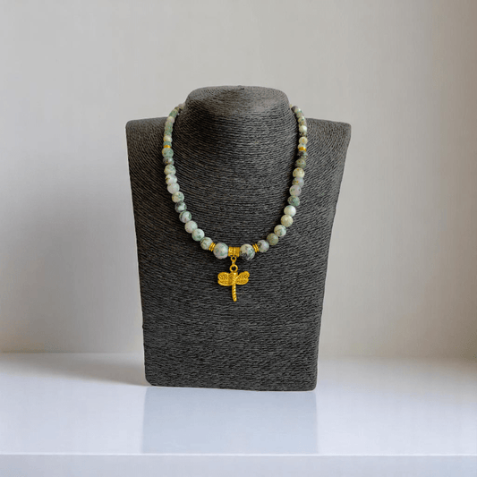 Natural Tranquility Set | Tree Agate Stone - For Women | Includes: Necklace, Bracelet