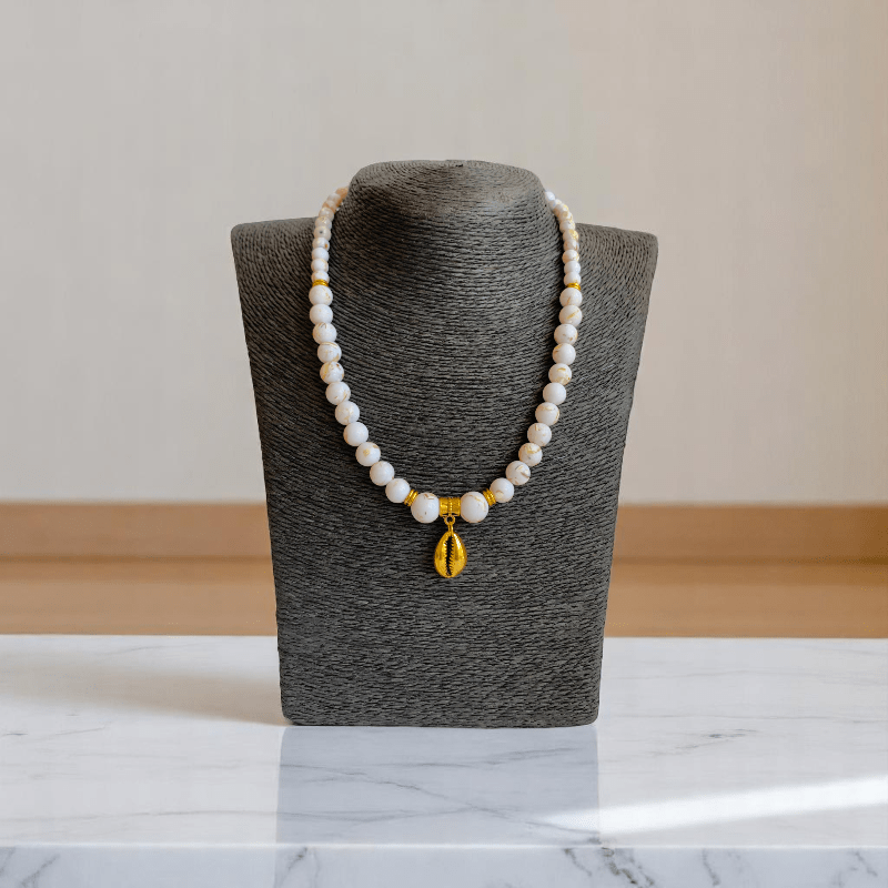 Ocean Whisper Set | Mother of Pearl Stone - For Women | Includes: Necklace, Bracelet