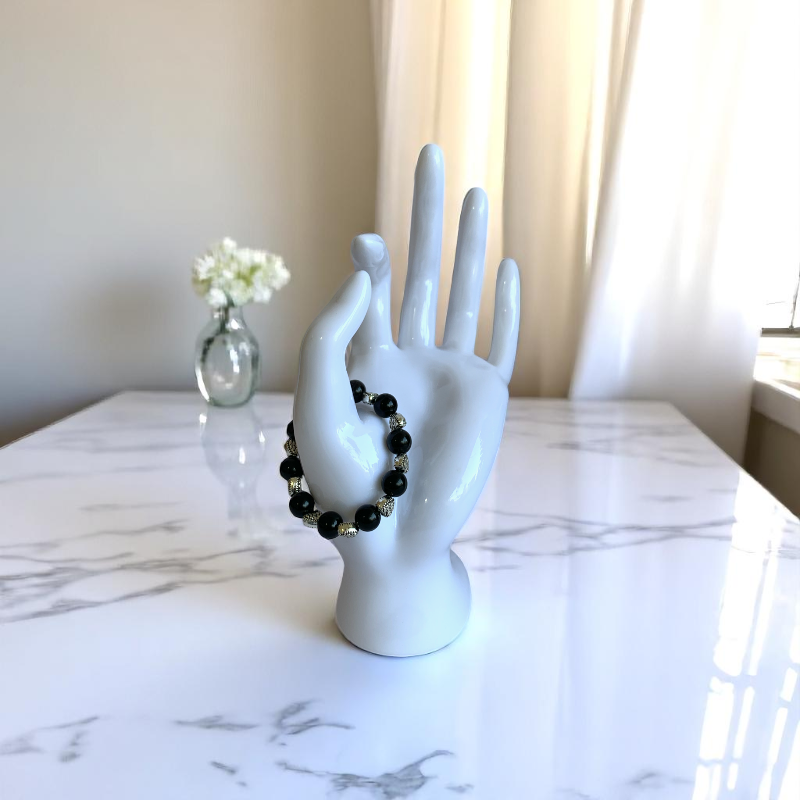 Protective Obsidian Bracelet | Black Obsidian - For Kids Girls | Includes: Bracelet