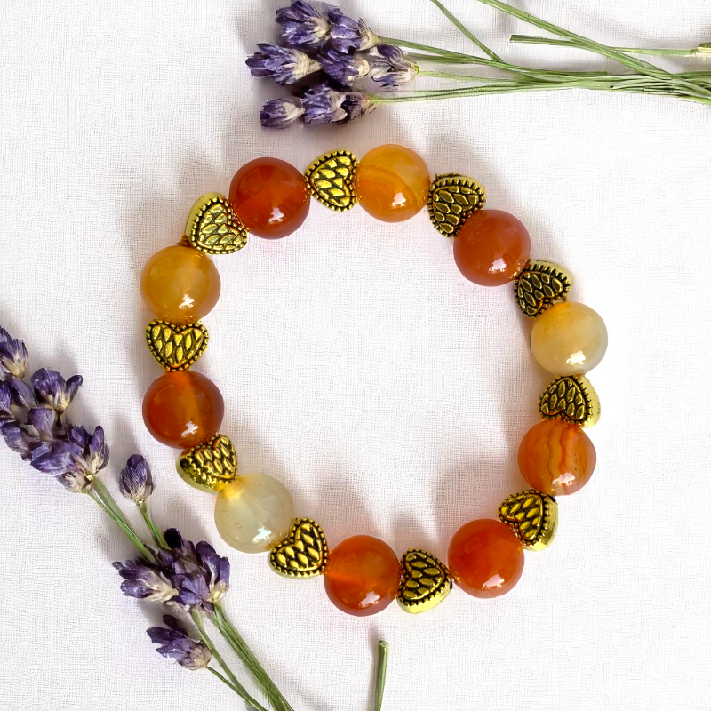 Energy Carnelian Bracelet | Carnelian - For Kids Girls | Includes: Bracelet