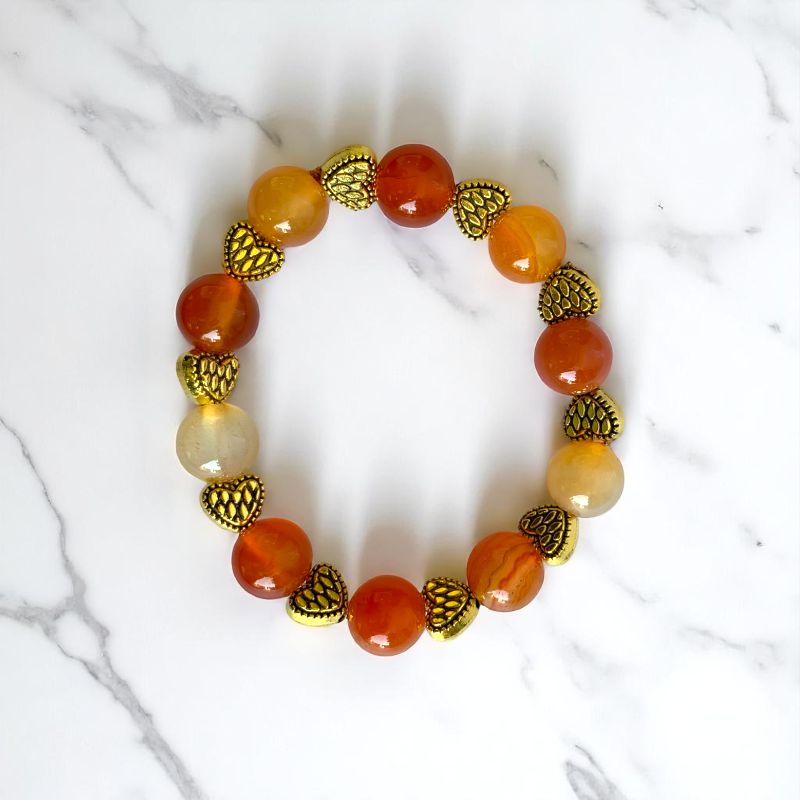 Energy Carnelian Bracelet | Carnelian - For Kids Girls | Includes: Bracelet