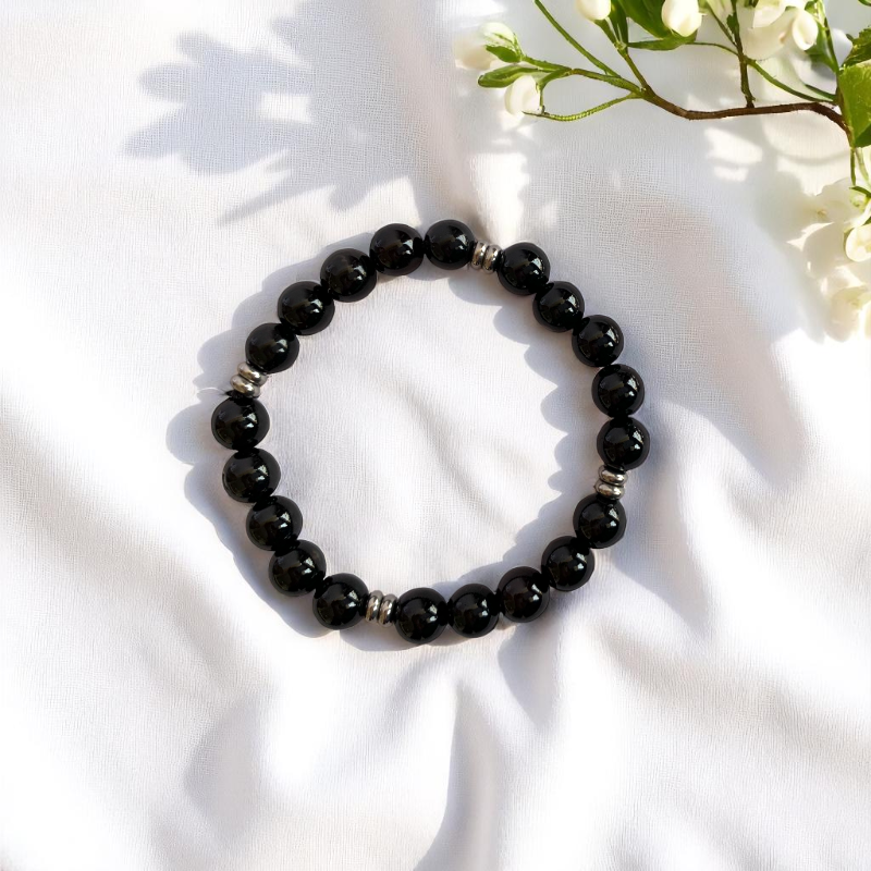 Strength Bracelet Set | Smokey & Black Obsidian - For Unisex | Includes: Bracelets (Set of 2)