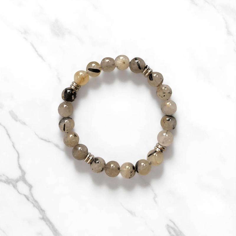 Linked Souls Bracelets | Obsidian & Rutile - For All | Includes: Bracelets (Set of 2)