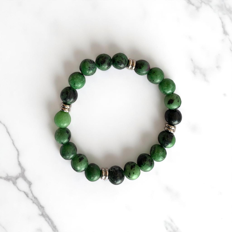 Healing Bracelet Set | Black Obsidian & Zoisite - For Unisex | Includes: Bracelets (Set of 2)