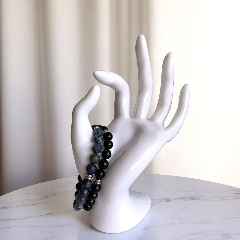 Dual Harmony Bracelets | Obsidian & Sodalite - For All | Includes: Bracelets (Set of 2)