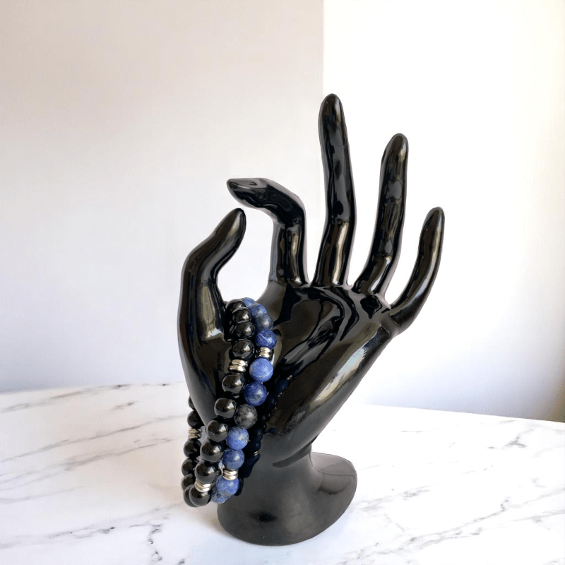 Dual Harmony Bracelets | Obsidian & Sodalite - For All | Includes: Bracelets (Set of 2)