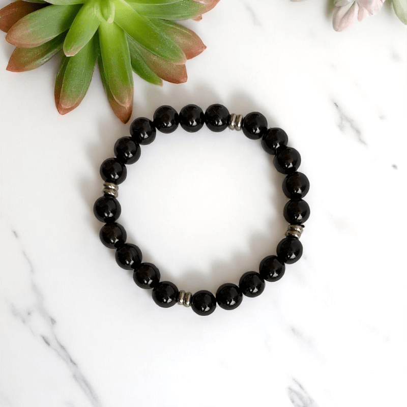 Gemstone Grace Bracelets | Obsidian & Agate - For All | Includes: Bracelets (Set of 2)