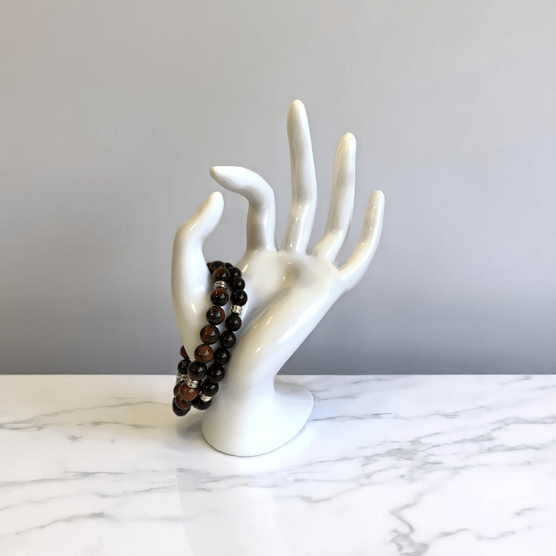 Grounded Power Bracelets | Black Obsidian & Red Tiger Eye - For All | Includes: Bracelets (Set of 2)