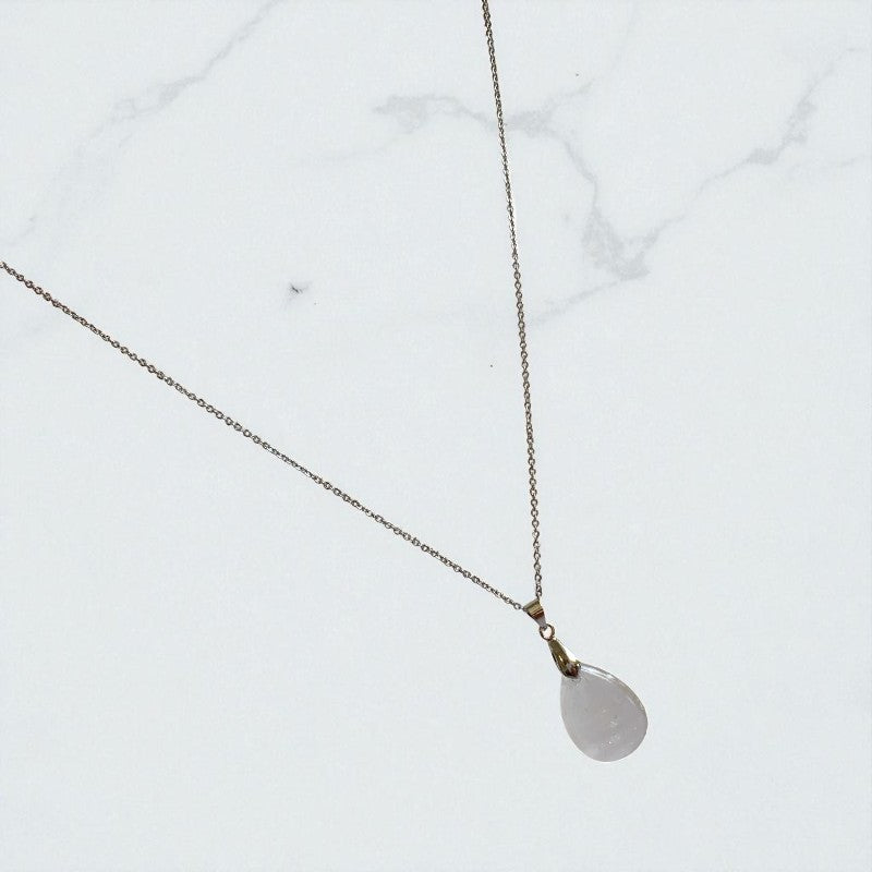 Divine Moon Necklace | Moonstone & PVD plated Stainless Steel - For Women | Includes: Necklace
