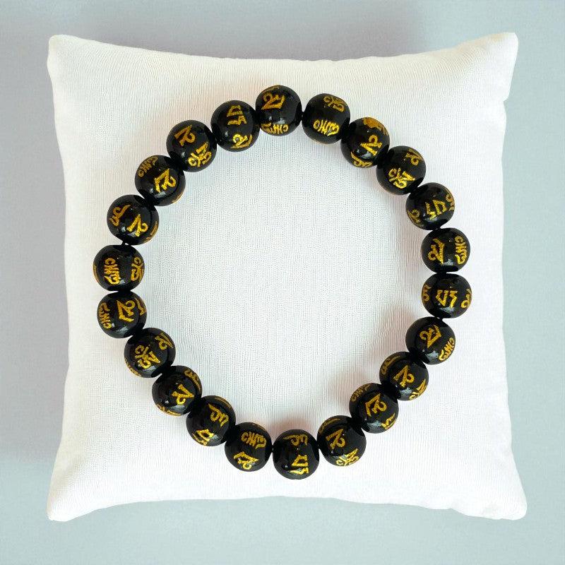 Mystic Bracelet | Black Om Mani - For Unisex | Includes: Bracelet