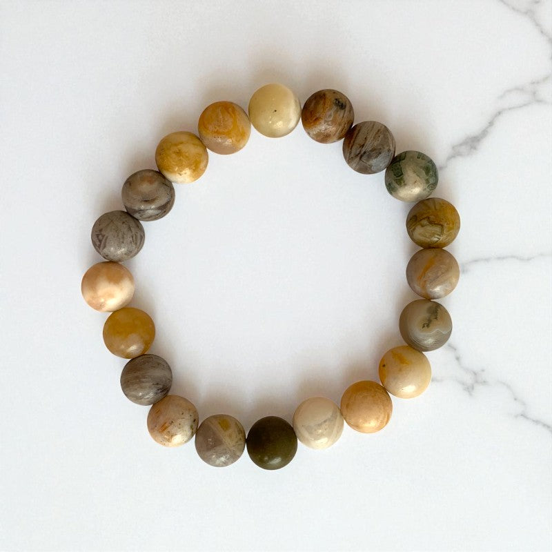 Nature Bracelet | Bambooleaf Agate - For Unisex | Includes: Bracelet