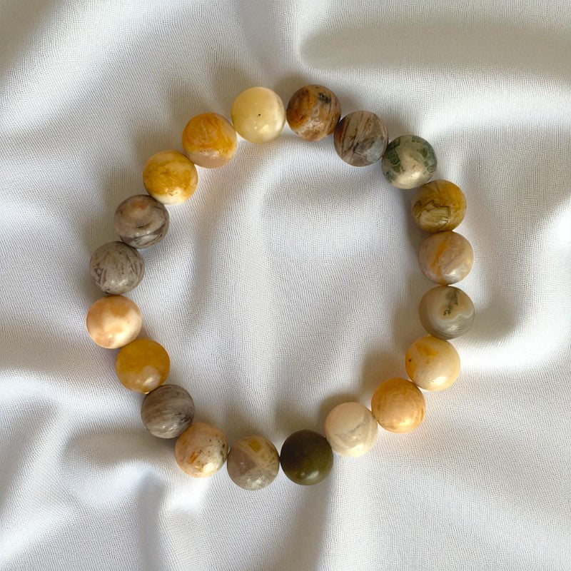 Nature Bracelet | Bambooleaf Agate - For Unisex | Includes: Bracelet