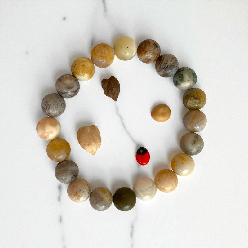Nature Bracelet | Bambooleaf Agate - For Unisex | Includes: Bracelet