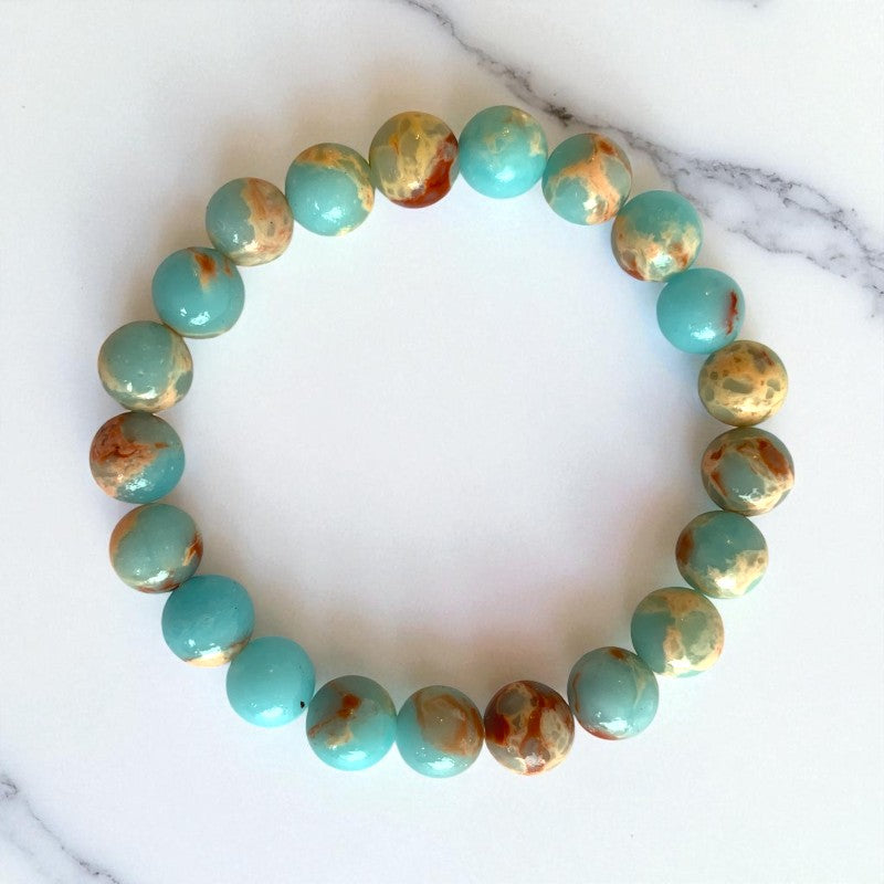 Calm Serenity Bracelet | Aqua Terra Jasper - For Unisex | Includes: Bracelet