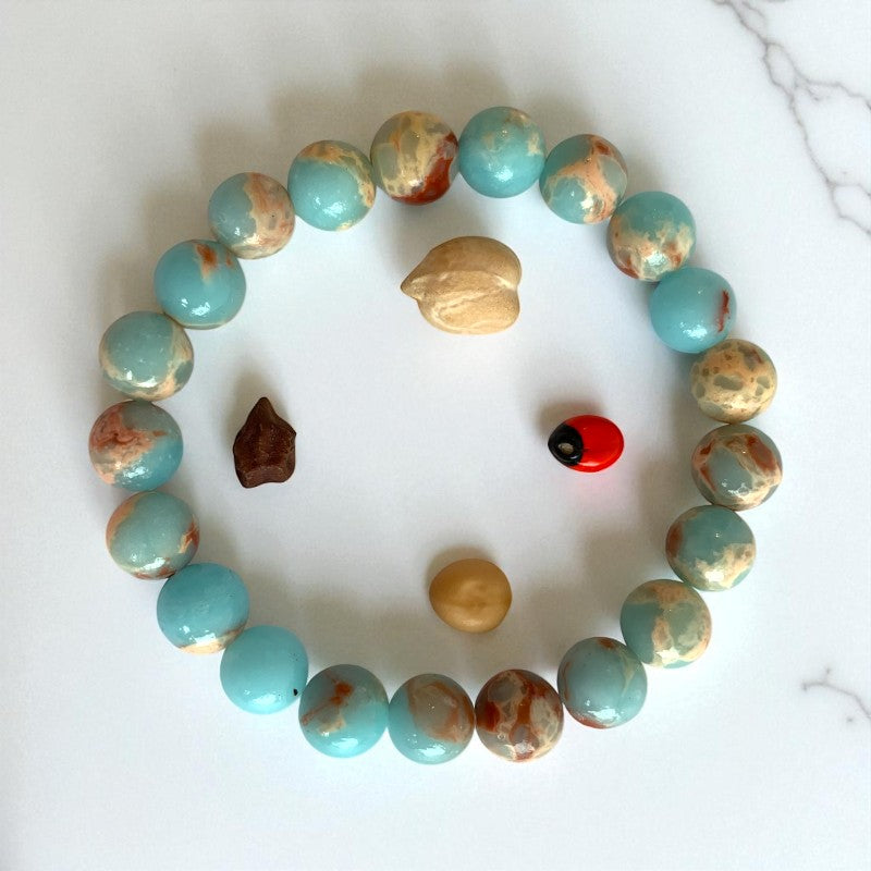 Calm Serenity Bracelet | Aqua Terra Jasper - For Unisex | Includes: Bracelet