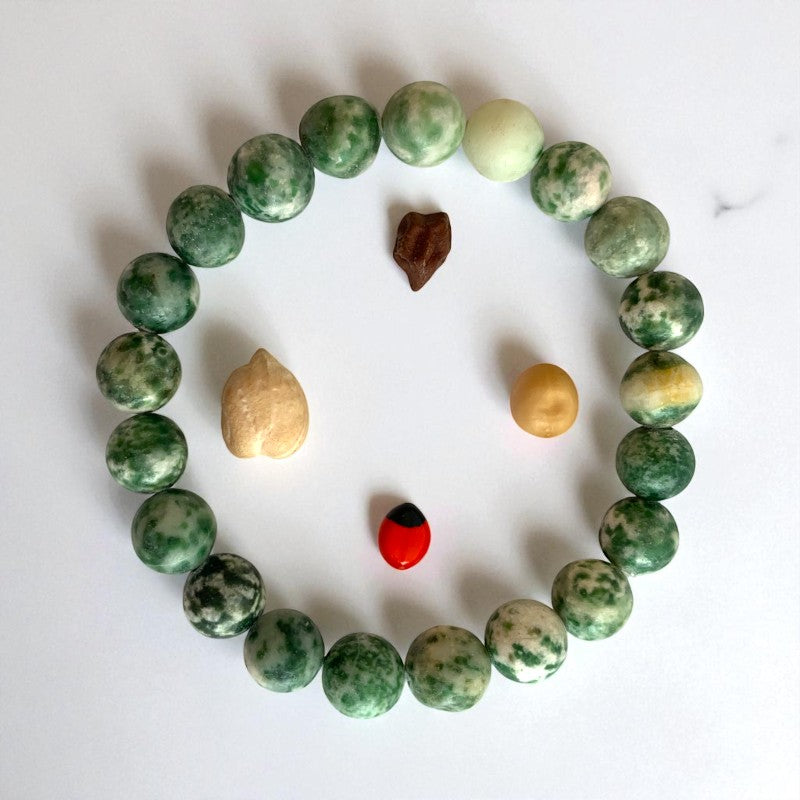 Luck Bracelet | Green Spot Agate - For Unisex | Includes: Bracelet