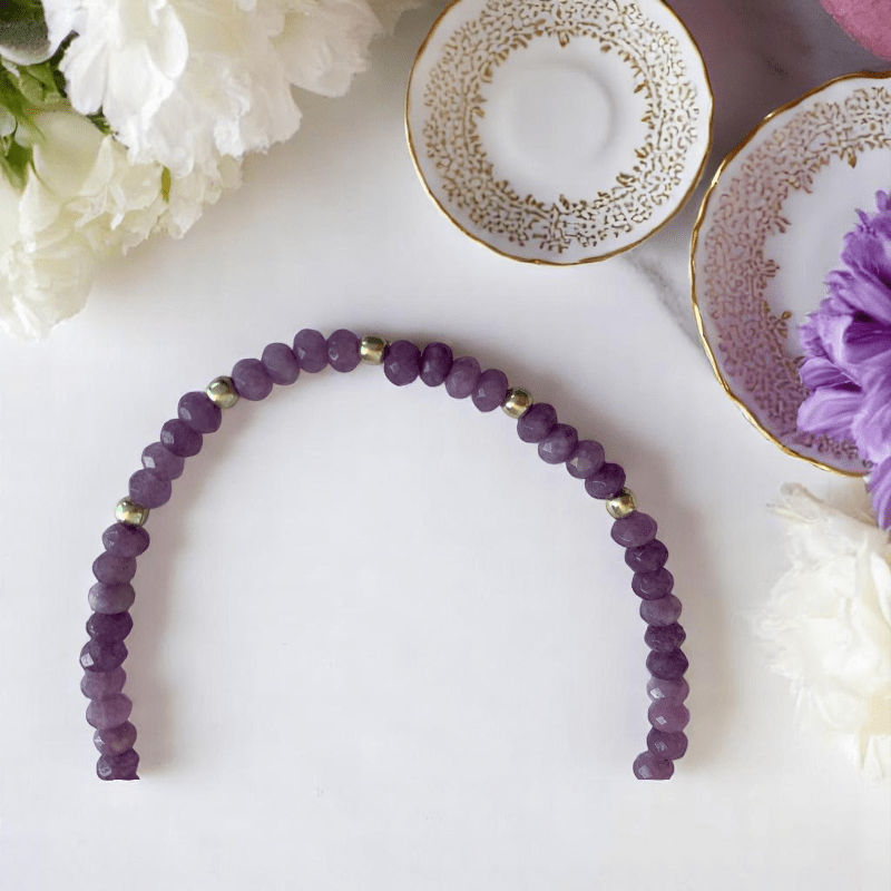 Bold Bloom Anklet | 925 Silver & Amethyst Stone - For Women | Includes: Anklet