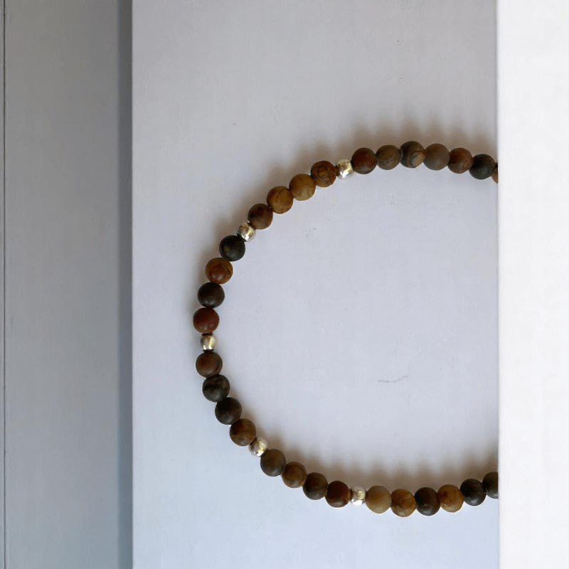 Island Glow Anklet | 925 Silver & Jasper Stone - For Women | Includes: Anklet