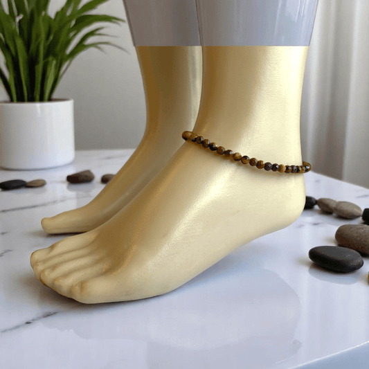 Bold Tiger Eye Anklet | Tiger Eye Stone - For Girl Kids | Includes: Anklet
