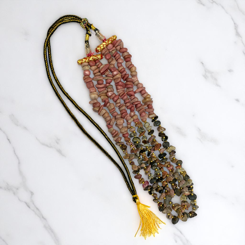 Happy & Harmony Layered Necklace | Rhodonite Stone - For Women | Includes: Necklace