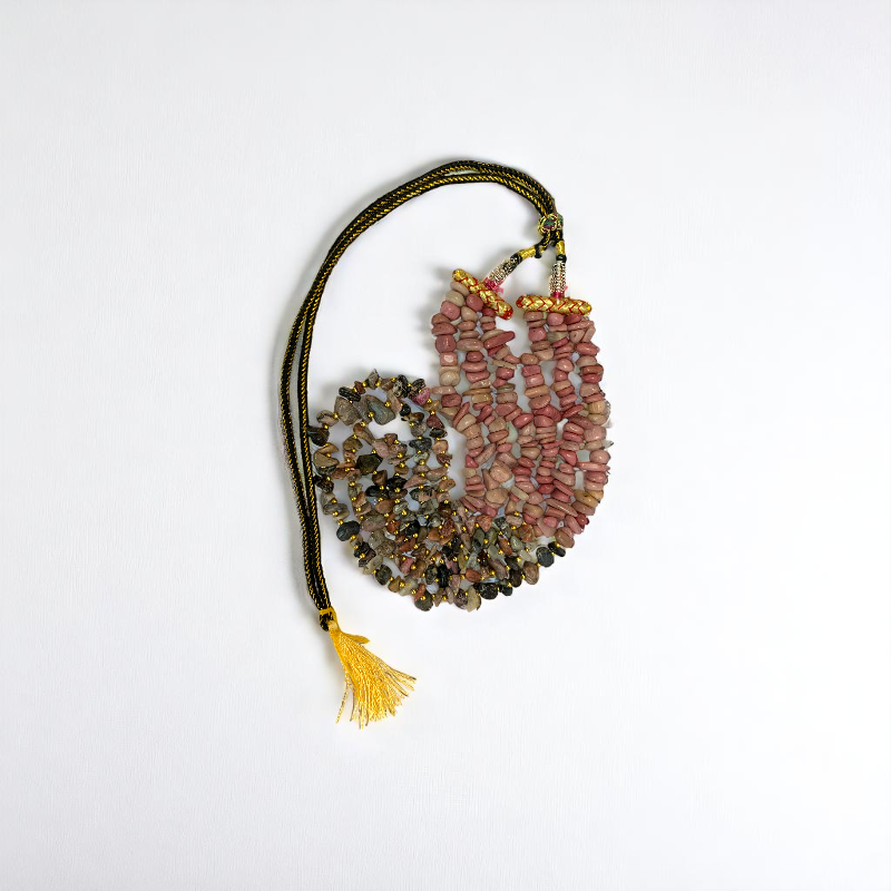 Happy & Harmony Layered Necklace | Rhodonite Stone - For Women | Includes: Necklace
