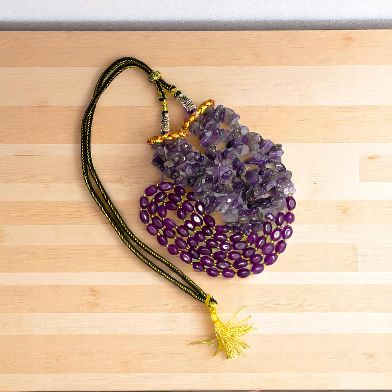 Purple Cosmos Layered Necklace | Amethyst Stone - For Women | Includes: Necklace