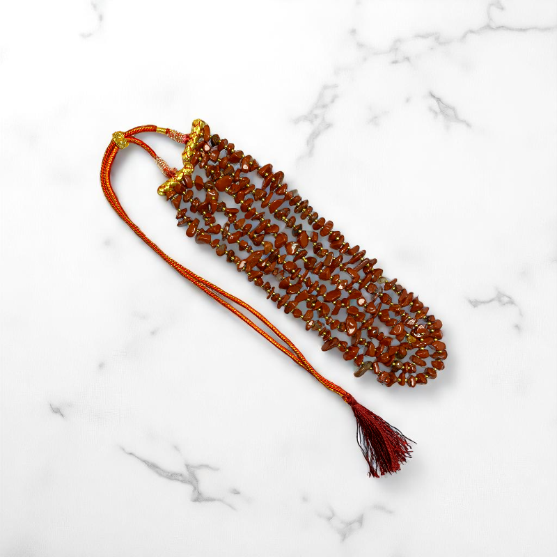 Dynasty Flame Layered Necklace | Red Jasper Stone - For Women | Includes: Necklace