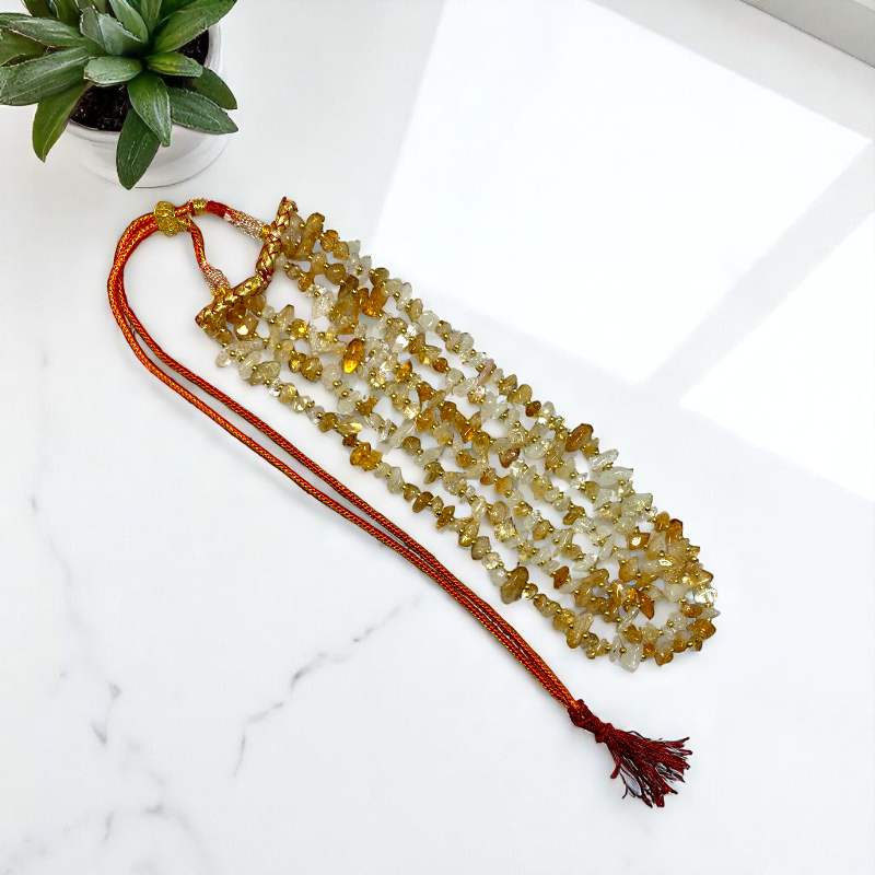 Crown Jewel Layered Necklace | Citrine Stone - For Women | Includes: Necklace