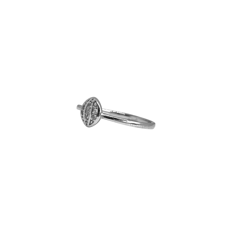 Graceful Ovate Ring | 925 Silver & Zircon - For Women | Includes: Ring