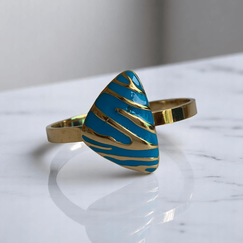 Turquoise Prism Set | PVD 18k Gold Plated - For Women | Includes: Necklace, Bracelet, Earrings, Ring