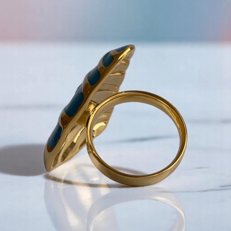 Turquoise Prism Set | PVD 18k Gold Plated - For Women | Includes: Necklace, Bracelet, Earrings, Ring