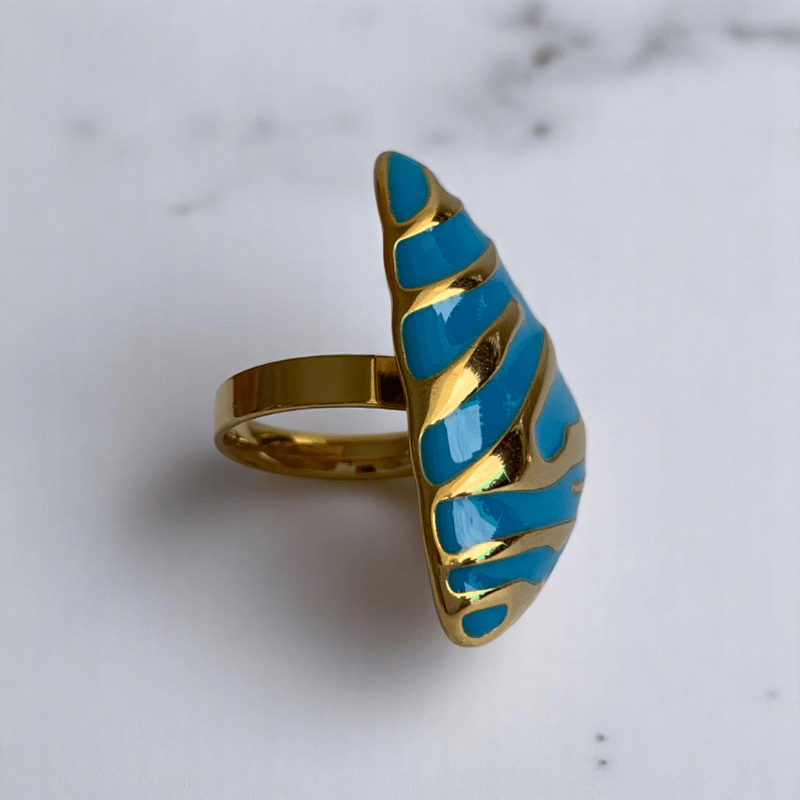 Turquoise Prism Set | PVD 18k Gold Plated - For Women | Includes: Necklace, Bracelet, Earrings, Ring