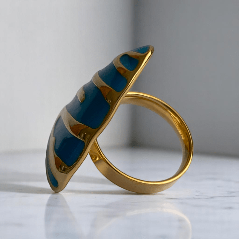 Turquoise Prism Set | PVD 18k Gold Plated - For Women | Includes: Necklace, Bracelet, Earrings, Ring