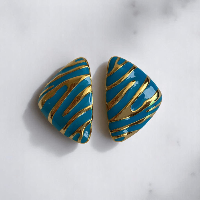 Turquoise Prism Set | PVD 18k Gold Plated - For Women | Includes: Necklace, Bracelet, Earrings, Ring