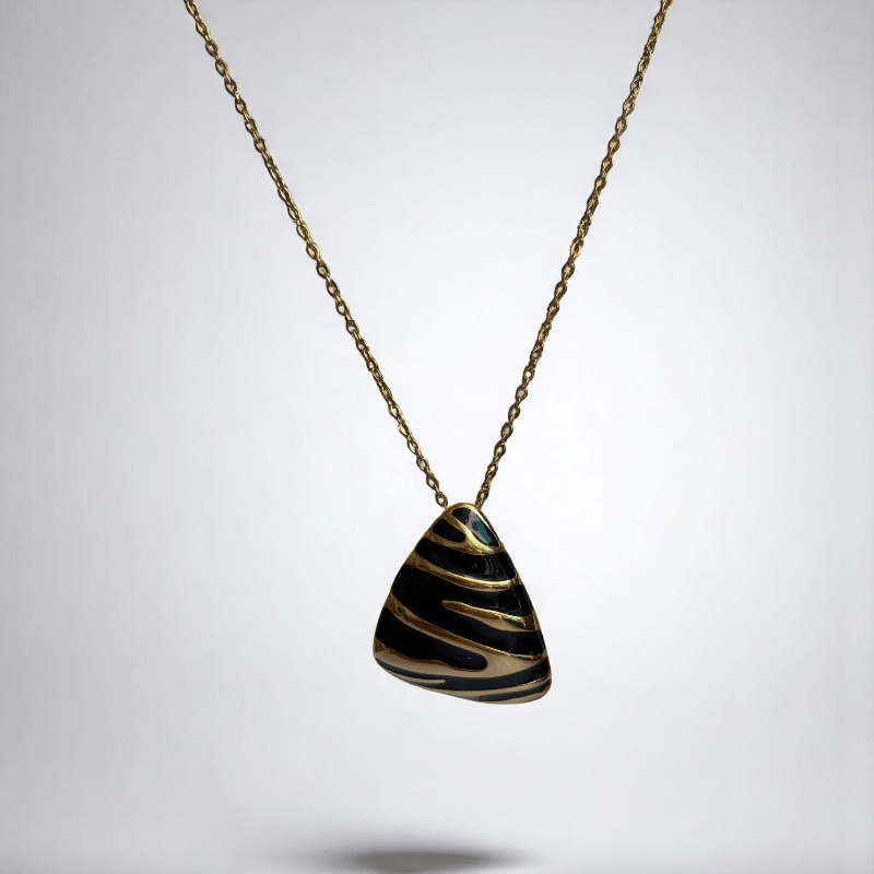 Noir Prism Set | PVD 18k Gold Plated - For Women | Includes: Necklace, Bracelet, Earrings, Ring