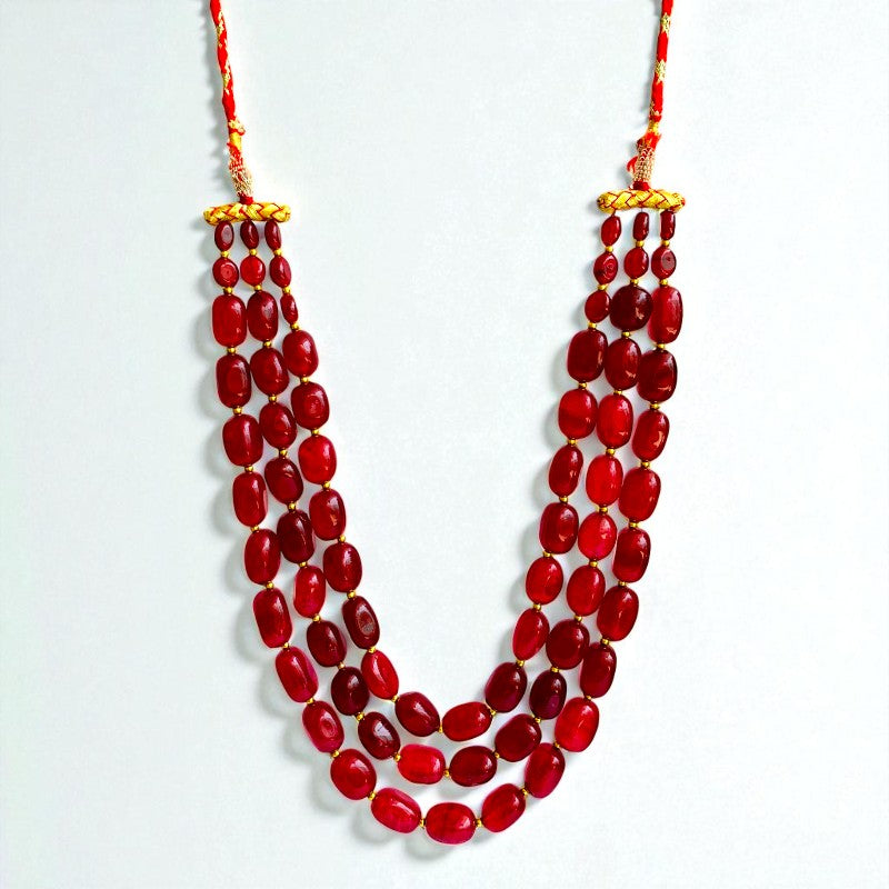 Sovereign Glow Layered Necklace | Red Jade Stone - For Women | Includes: Necklace