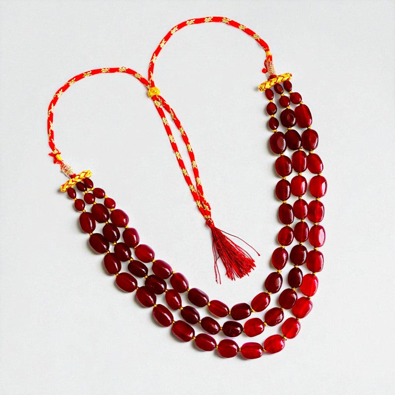 Sovereign Glow Layered Necklace | Red Jade Stone - For Women | Includes: Necklace