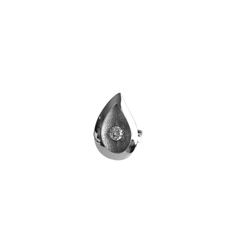 Rain Drop Zircone Flexi Ring | 925 Silver & Zircon - For Women | Includes: Ring